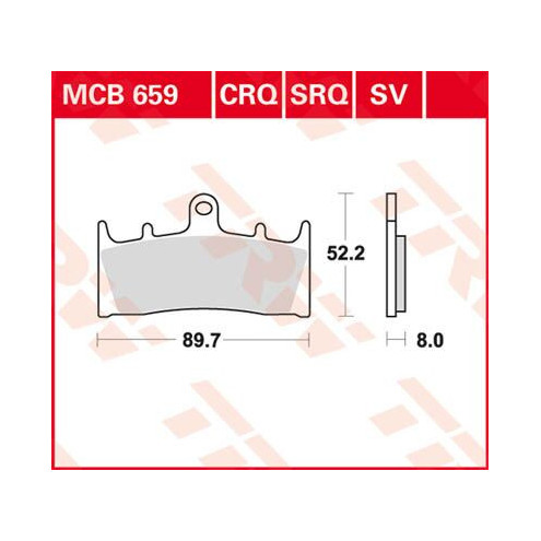 Plaquettes de frein carbone Racing TRW serie CRQ