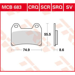 Plaquettes de frein carbone Racing TRW serie CRQ