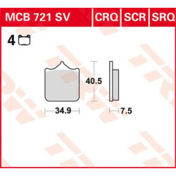 Plaquettes de frein carbone Racing TRW serie CRQ