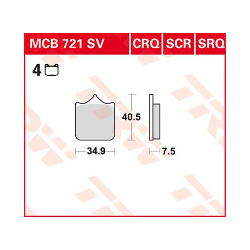 Plaquettes de frein carbone Racing TRW serie CRQ