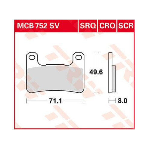 Plaquettes de frein carbone Racing TRW serie CRQ