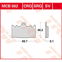 Plaquettes de frein carbone Racing TRW serie CRQ