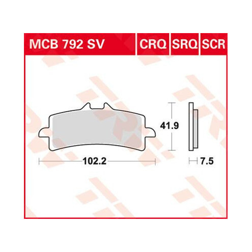 Plaquettes de frein carbone Racing TRW serie CRQ