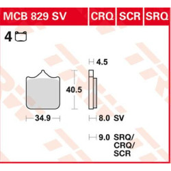 Plaquettes de frein carbone Racing TRW serie CRQ