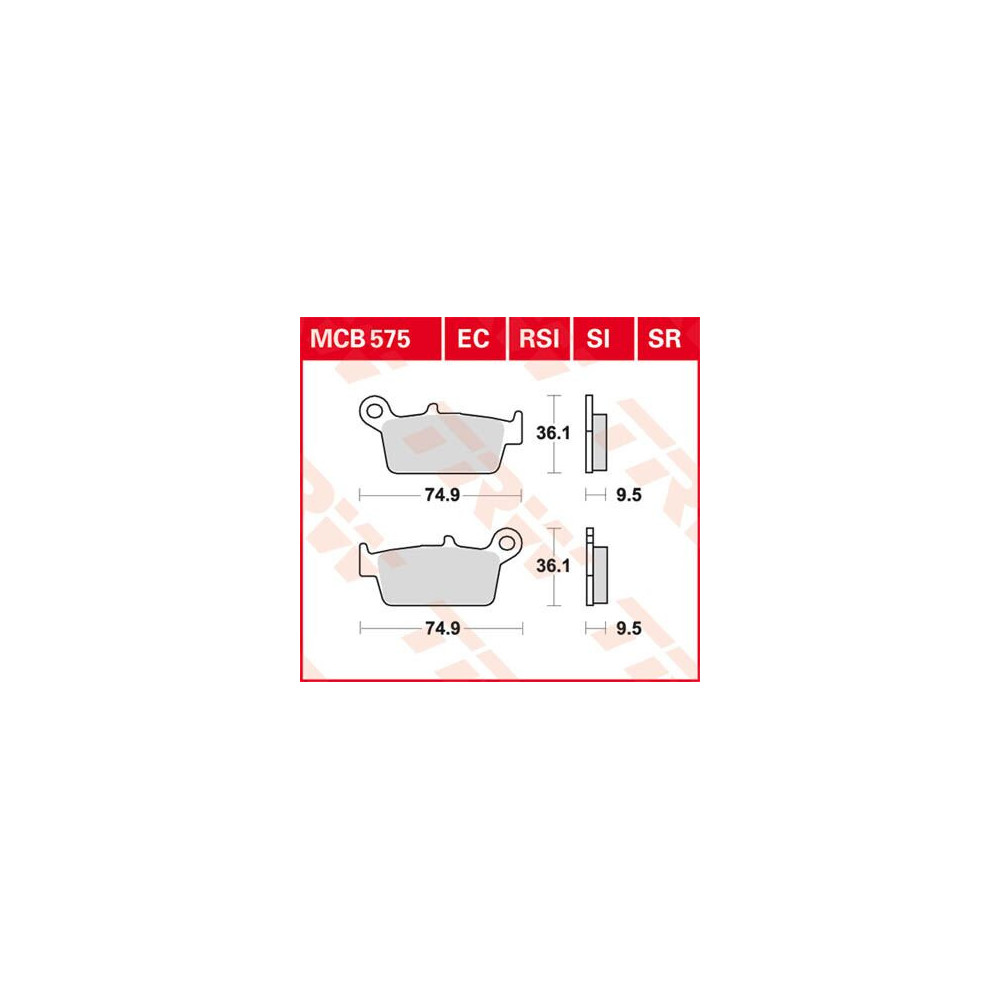 Plaquettes de frein organique TRW