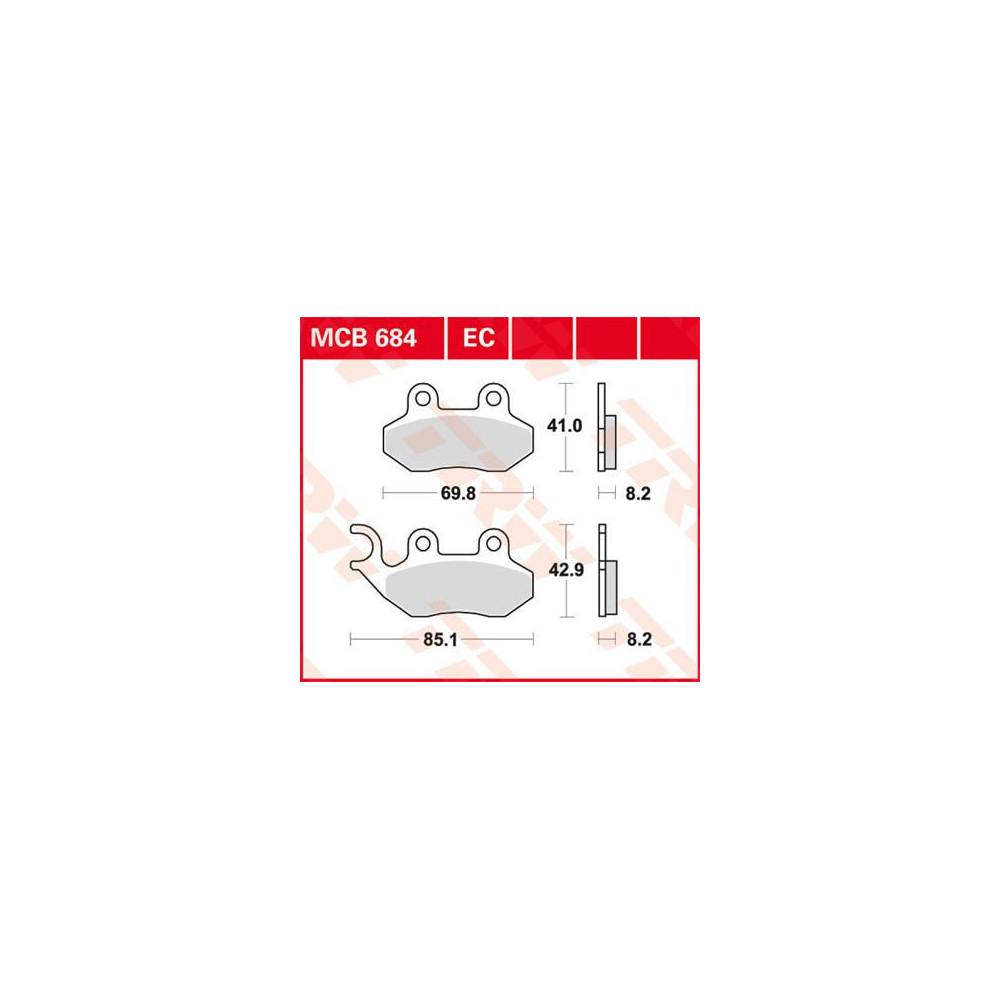 Plaquettes de frein organique TRW