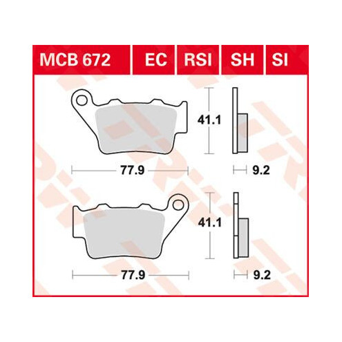 Plaquettes de frein métal fritté performance offroad TRW serie RSI