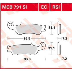 Plaquettes de frein métal fritté performance offroad TRW serie RSI