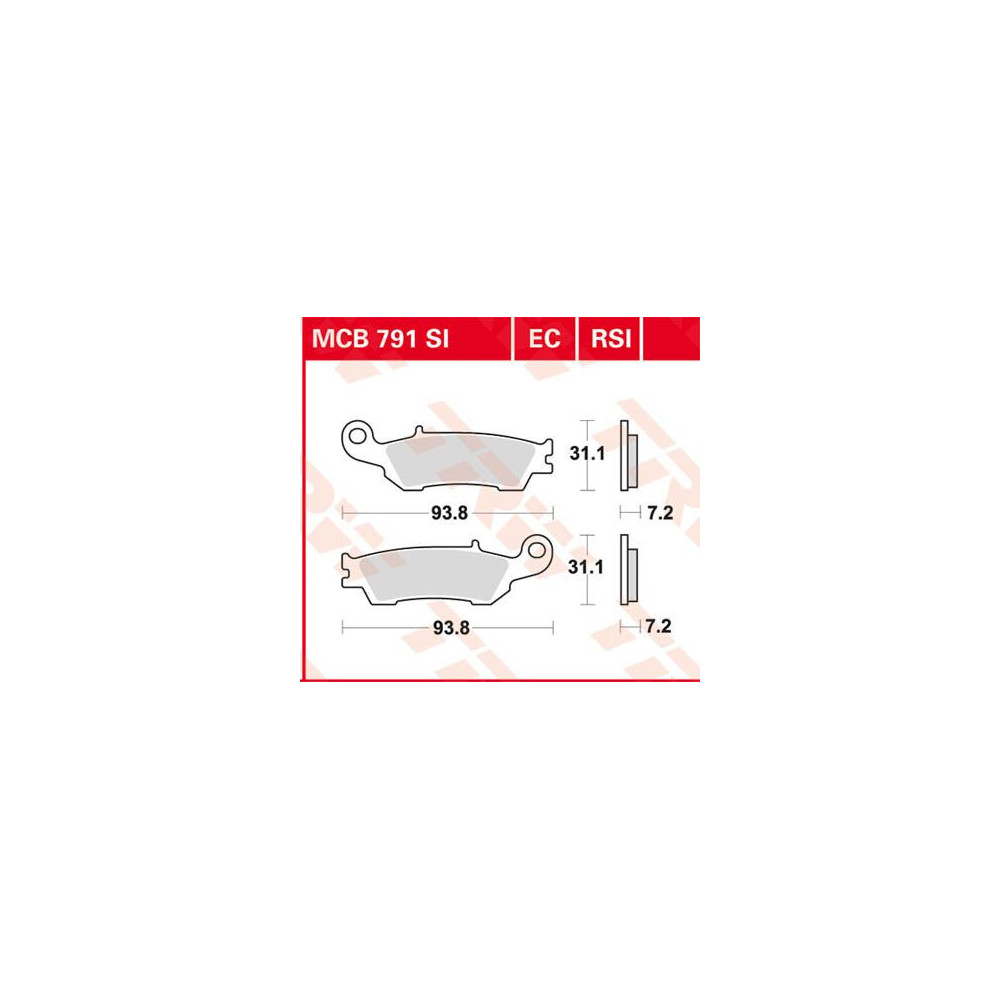 Plaquettes de frein métal fritté performance offroad TRW serie RSI