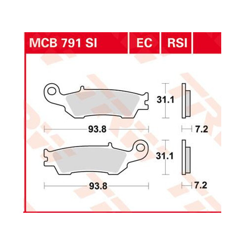 Plaquettes de frein métal fritté performance offroad TRW serie RSI