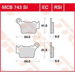 Plaquettes de frein métal fritté performance offroad TRW serie RSI