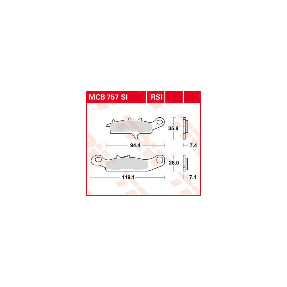 Plaquettes de frein métal fritté performance offroad TRW serie RSI