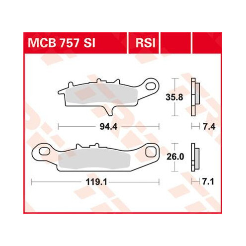 Plaquettes de frein métal fritté performance offroad TRW serie RSI