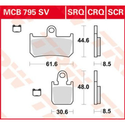 Plaquettes de frein métal fritté performance piste TRW serie SCR