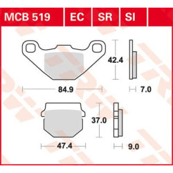 Plaquettes de frein métal fritté Offroad TRW série SI