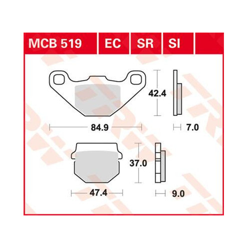 Plaquettes de frein métal fritté Offroad TRW série SI