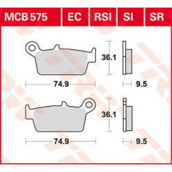 Plaquettes de frein métal fritté Offroad TRW série SI