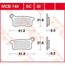 Plaquettes de frein métal fritté Offroad TRW série SI