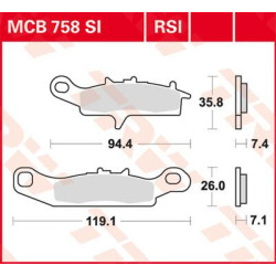 Plaquettes de frein métal fritté Offroad TRW série SI