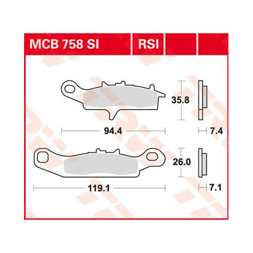 Plaquettes de frein métal fritté Offroad TRW série SI