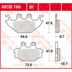 Plaquettes de frein métal fritté Offroad TRW série SI