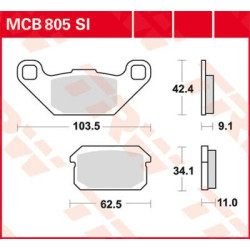 Plaquettes de frein métal fritté Offroad TRW série SI