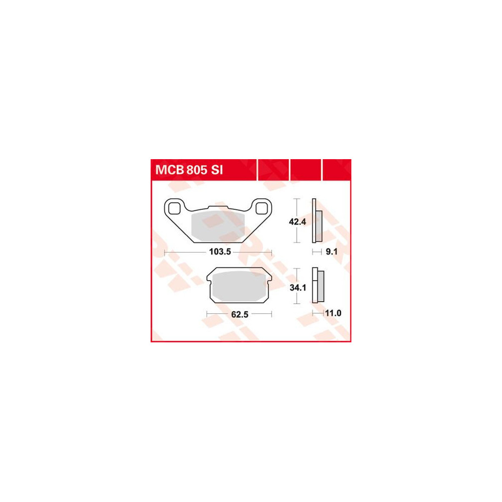 Plaquettes de frein métal fritté Offroad TRW série SI