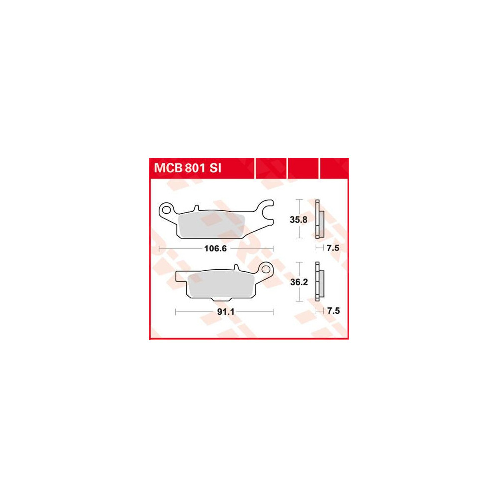 Plaquettes de frein métal fritté Offroad TRW série SI