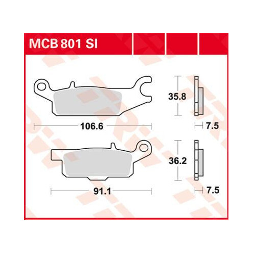 Plaquettes de frein métal fritté Offroad TRW série SI