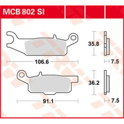 Plaquettes de frein métal fritté Offroad TRW série SI