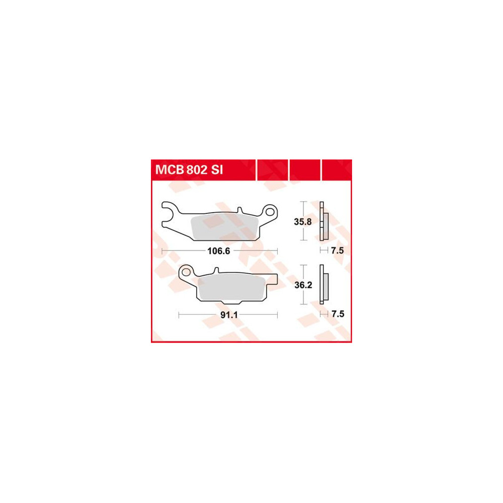 Plaquettes de frein métal fritté Offroad TRW série SI