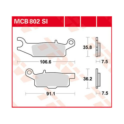 Plaquettes de frein métal fritté Offroad TRW série SI