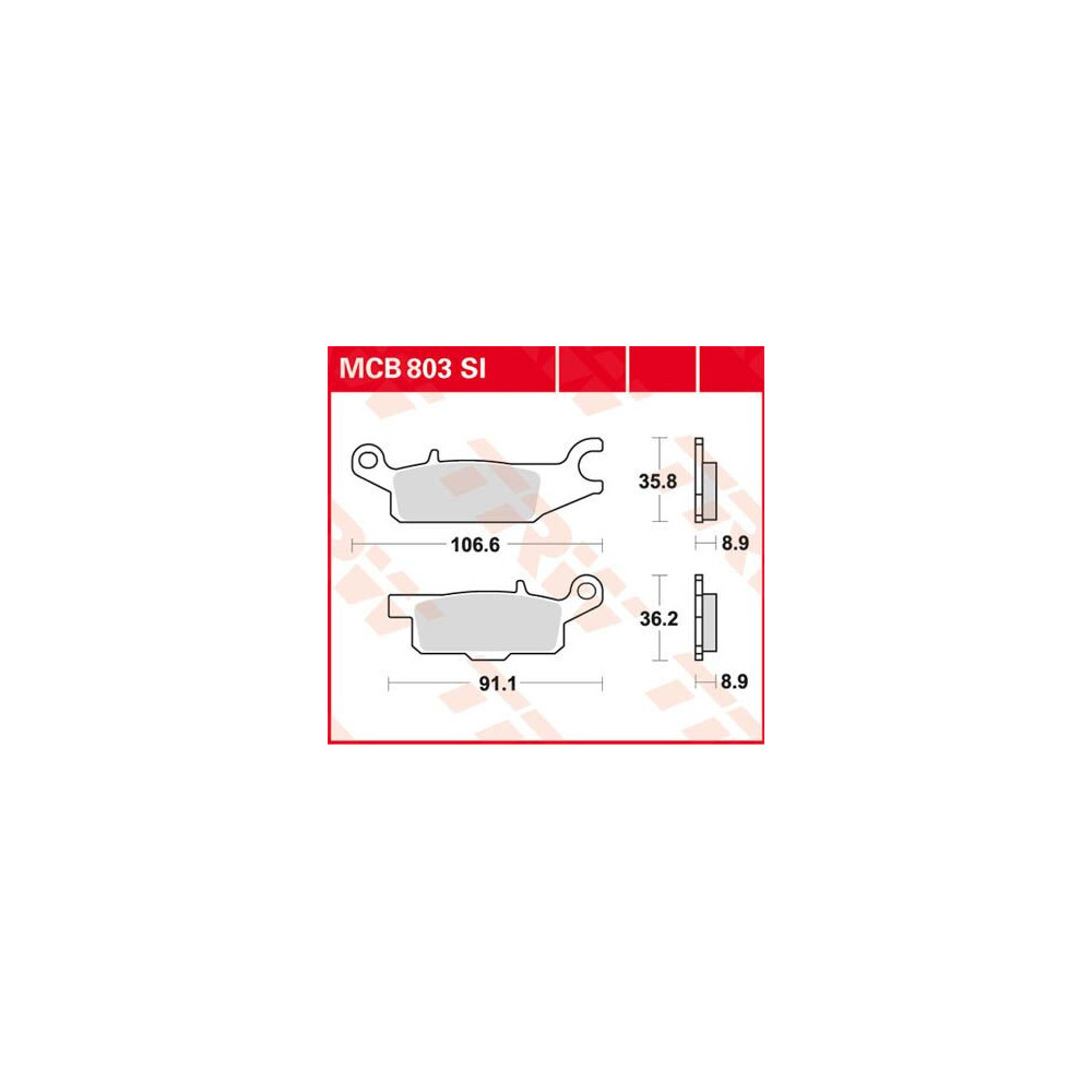 Plaquettes de frein métal fritté Offroad TRW série SI