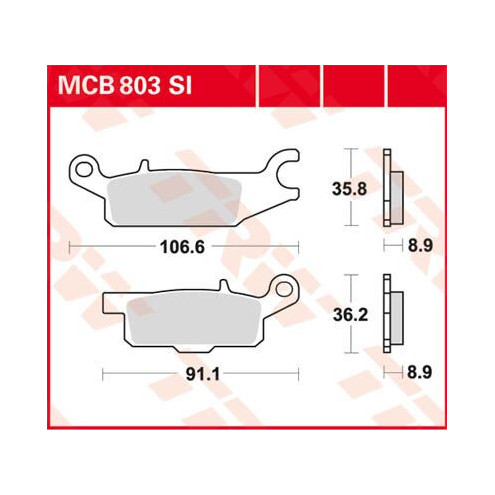 Plaquettes de frein métal fritté Offroad TRW série SI