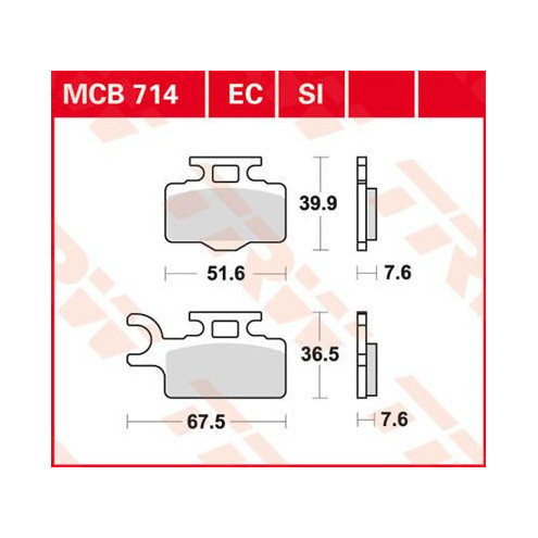 Plaquettes de frein métal fritté Offroad TRW série SI