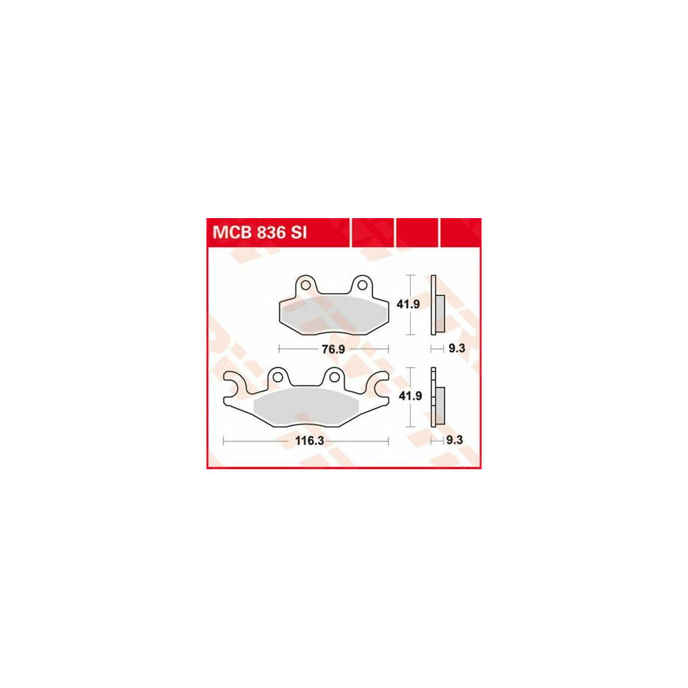 Plaquettes de frein métal fritté Offroad TRW série SI