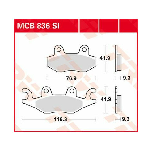 Plaquettes de frein métal fritté Offroad TRW série SI