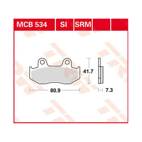 Plaquettes de frein métal fritté Scooter TRW série SR