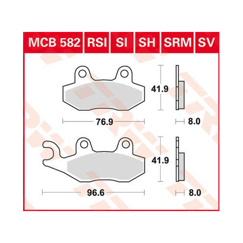 Plaquettes de frein métal fritté Scooter TRW série SR