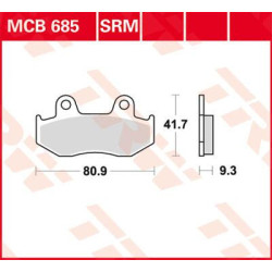 Plaquettes de frein métal fritté Scooter TRW série SR