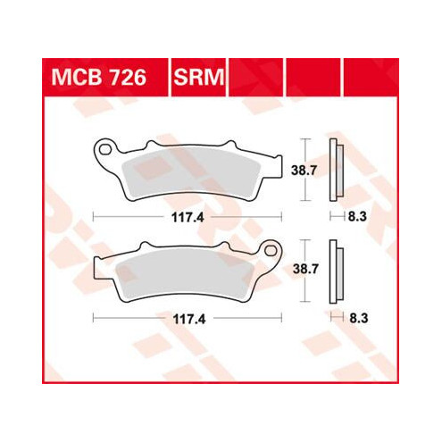 Plaquettes de frein métal fritté Scooter TRW série SR