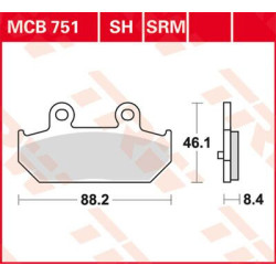 Plaquettes de frein métal fritté Scooter TRW série SR