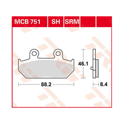 Plaquettes de frein métal fritté Scooter TRW série SR