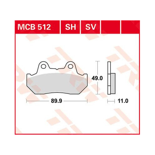 Plaquettes de frein métal fritté Sinter Performance TRW série SV