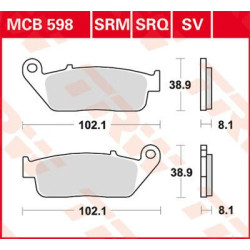 Plaquettes de frein métal fritté Sinter Performance TRW série SV