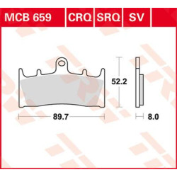 Plaquettes de frein métal fritté Sinter Performance TRW série SV