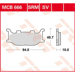 Plaquettes de frein métal fritté Sinter Performance TRW série SV