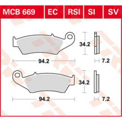 Plaquettes de frein métal fritté Sinter Performance TRW série SV