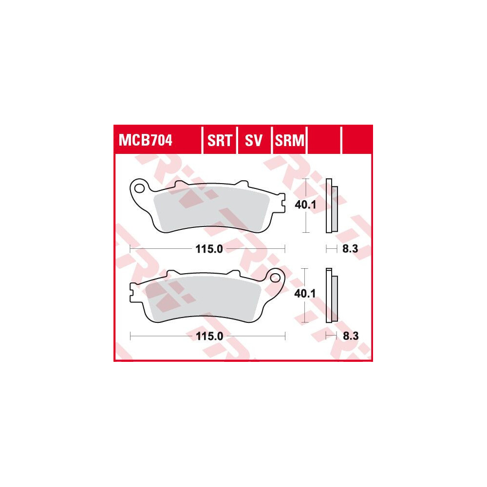 Plaquettes de frein métal fritté TRW série SRT