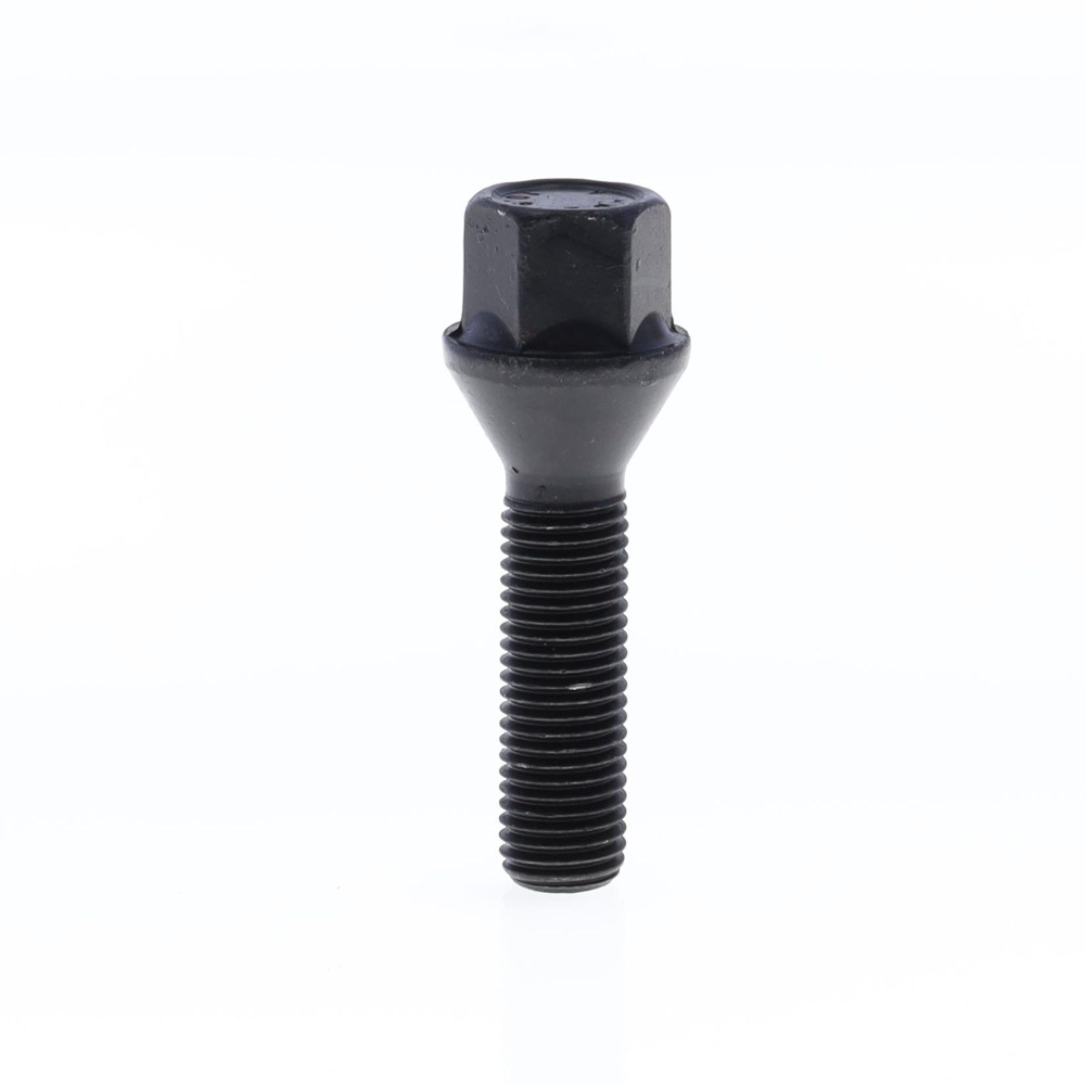 Cone Seat Lug Bolt for wheel spacers M12x1.5x40 SW17 with Black Galvanisation